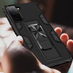 Wholesale Military Grade Armor Protection Stand Magnetic Feature Case for Samsung Galaxy S21+ Plus 5G (Black)